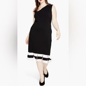 NWT Rachel Roy Sleeveless Assymetrical Neck Dress -1X